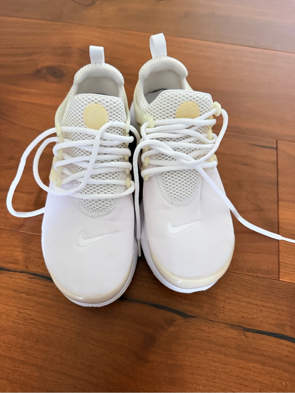 Nike Kids White Sneakers with Cream Accents